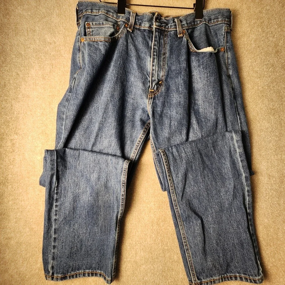 Levi's 505 Regular Fit Jeans Mens 36x30‎ Blue Excellent Straight Leg Denim